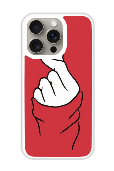 Theodor غطاء حماية لهاتف أبل آيفون 15 برو سناب لوف أحمر (واقي أبيض)