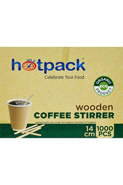 Hotpack Hotpack Disposable Wooden Coffee Stirrer, 14 cm - 1000 Pieces