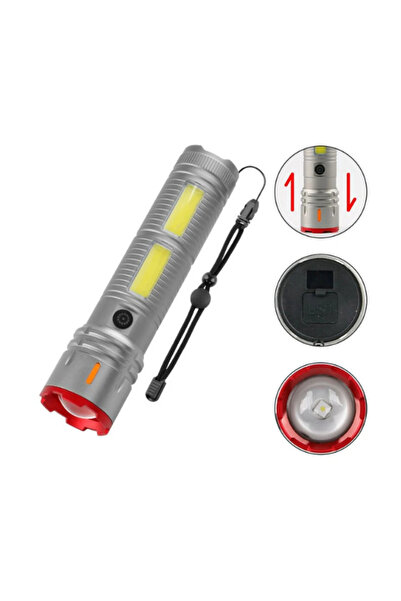 ataşbey S12 Ultra Güçlü Uzun Menzilli LED Şarlı El Feneri Projektör