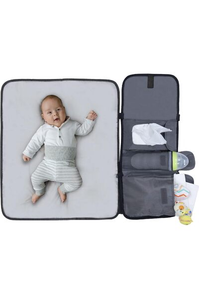 erorex محطة تغيير الحفاضات المحمولة، حقيبة تغيير حفاضات الأطفال القابلة للطي والمضادة للماء، مجموعة حصيرة قابلة للفصل 3