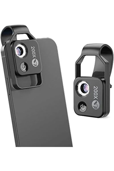 AC BOX For Microscope 200X Universal Clip-On Pocket Microscope Hd Optical Lens & for iPhone Android Phone