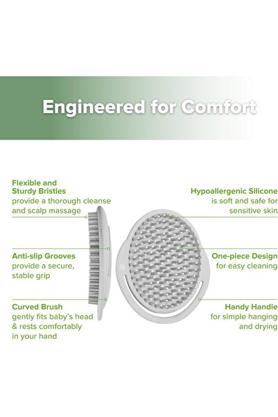 erorex Baby Cradle Cap Brush Silicone Cradle Cap Comb Hair Scalp Massager Soft Bristles Newborns &