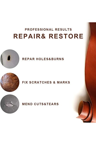 erorex عامل إصلاح مقاعد السيارة، جل إصلاح الجلد الصناعي سهل الاستخدام متعدد الأغراض احترافي للتمزق (أبيض)