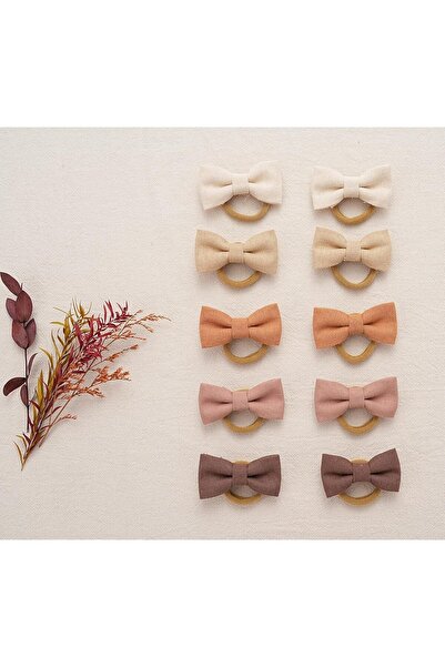 erorex Baby Toddler Girls Hair Ties Linen Bows No Damage Elastic Nylon Hair Bands Ponytail Holders Small