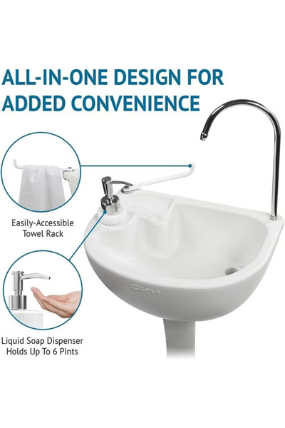 Cady One Travel Sink for Camping and Trekking 17L Capacity with Soap Dispenser and Wheels