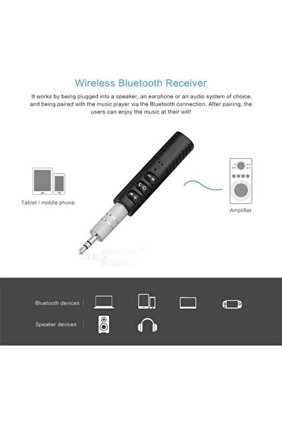 erorex 3.5Mm Jack Bluetooth Car Kit Hands Free Music Audio Receiver Adapter Universal Auto Aux Kit Speaker