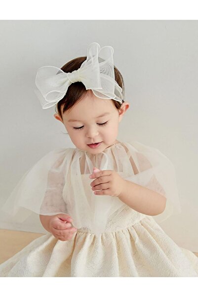erorex Cute Lace Bow Baby Girls Headbands White Knot Headband Soft Chiffon Hair Band Newborn Infant