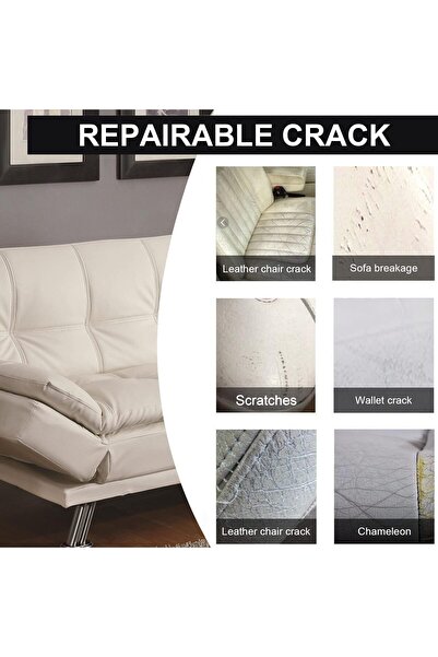 erorex Leather Repair Kit - Black White Leather Repair Kit, Furniture Waterproof Leather Couch Repair Kit,