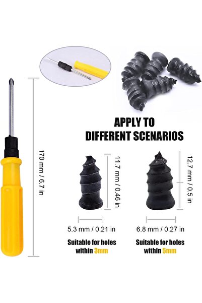 erorex Tire Repair Rubber Nail, 40Pcs Car Tire Repair Nails, Fast Tool Self-Service Tire Repair Kit Tool