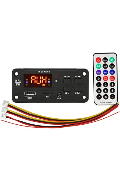 erorex وحدة فك تشفير MP3 بتقنية البلوتوث، تيار مستمر 6 فولت - 12 فولت، وحدة فك تشفير MP3 بتقنية البلوتوث 5.0، شاشة رقمية مزدوجة