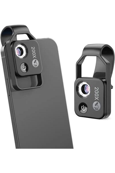 AC BOX For Microscope 200X Universal Clip-On Pocket Microscope Hd Optical Lens & for iPhone Android Phone