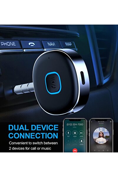 erorex Bluetooth Aux Receiver, Portable 3.5Mm Aux Car Adapter, Bluetooth 5.0 Wireless Audio Receiver