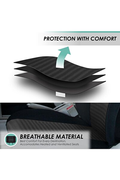 erorex Car Seat Covers Full Set Black 3D Air Mesh - Universal Fit, Automotive Seat Covers, Low Back Front