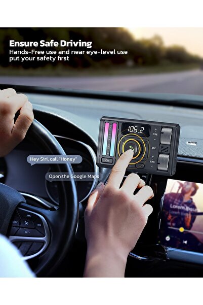 erorex Bluetooth 5.3 Car Adapter, Car Fm Bluetooth Transmitter Air Vent Installation & Dsp Noise