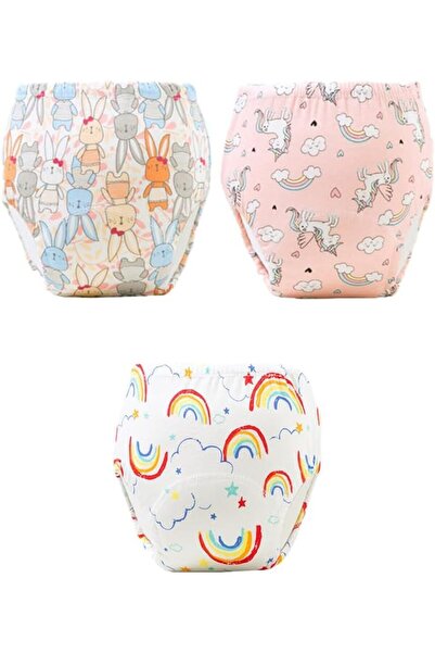 erorex حفاضات قماشية قابلة للغسل مع جيب لتدريب الأطفال، سراويل تعليمية قابلة للتهوية (ثلاث قطع كبيرة)