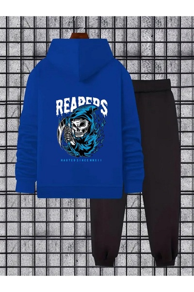 FAEL LİFE Unisex Oversized Hooded Tracksuit Set Cotton Rapirs Printed