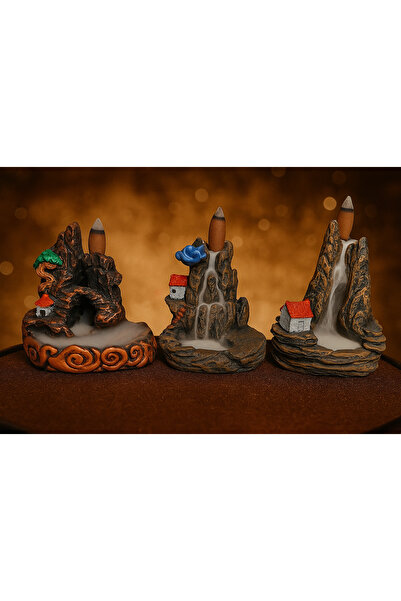 ShowArt Hediyelik Set Halinde 3 Adet Geri Akış Tütsülük (3 Adet tütsü kokusu ...