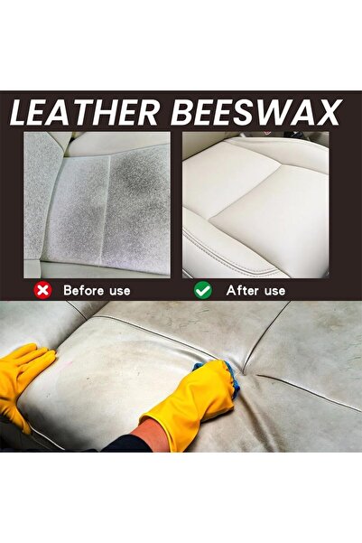 erorex Car Leather Cleaning Conditioner, Beeswax Car Leather Cleaner Conditioner Sponge, Easy Use Prevent