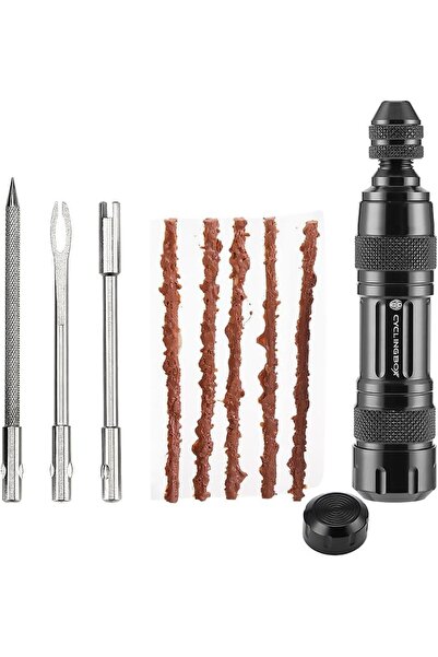 erorex Tubeless Bike Tire Repair Kit, Portable Tire Repair Puncture Tool 5 Rubber Strips 3 Tire Repair