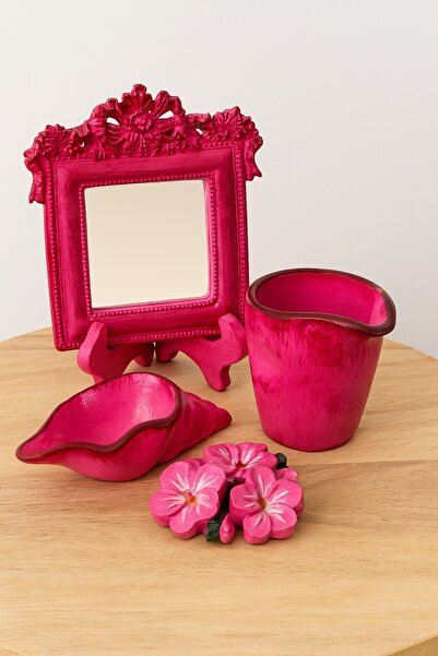 mz mazalinda Dekoratif Çerçeveli Ayna Seti Şık Masa Üstü Aksesuar ve Biblo Ta...