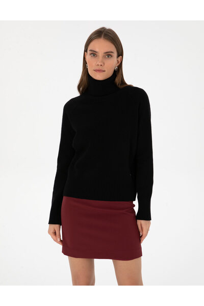 Pierre Cardin Black Comfort Fit Wool Turtleneck Sweater 50310938-Vr046