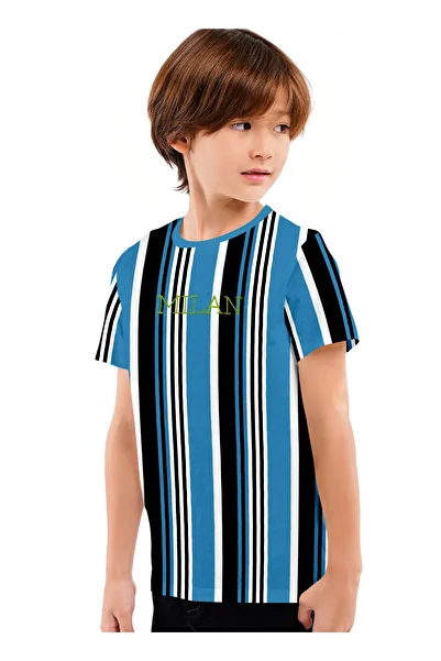 LAUREN SMITH Boys’ Cotton Blend Striped T-Shirt – Casual Comfort for Everyday Adventures