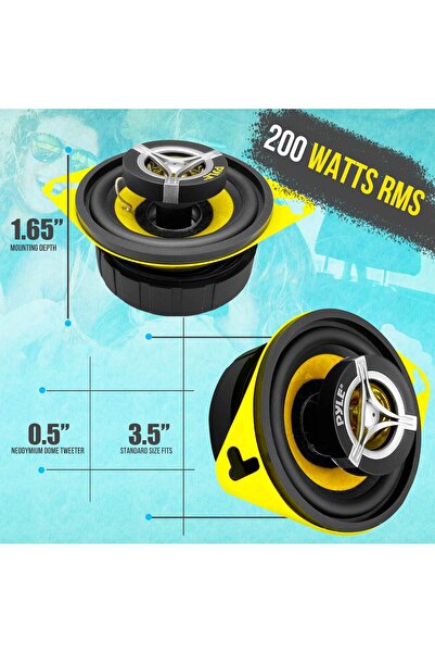erorex Car Two Way Speaker System - Pro 3.5 Inch 120 Watt 4 Ohm Mid Tweeter Component Audio Sound Speakers