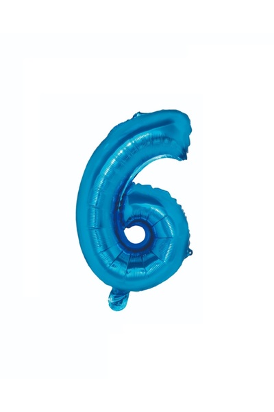 SDX Market Balon folie metalică, Numărul 6, 100 cm, Albastru