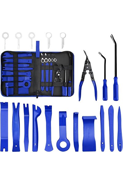 erorex 19 Pcs Trim Removal Tool Set Plastic Pry Tool Kit Auto For Car Panel Removal Tool Blue