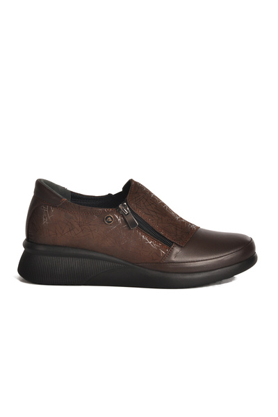 Aspor Brown Genuine Leather Women's Casual Shoes