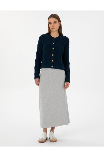 Pierre Cardin Navy Blue Slim Fit Knitwear Cardigan 50310960-Vr033