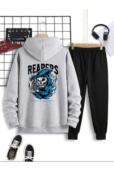 FAEL LİFE Unisex Oversized Hooded Tracksuit Set Cotton Rapirs Printed