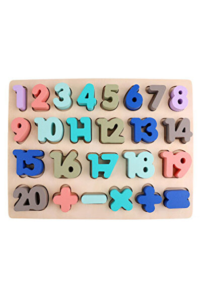 SDX Market Puzzle 3D din lemn cu numere și operații de la 1 la 20, pastel
