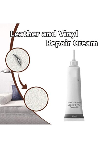 erorex عامل إصلاح مقاعد السيارة، جل إصلاح الجلد الصناعي سهل الاستخدام متعدد الأغراض احترافي للتمزق (أبيض)