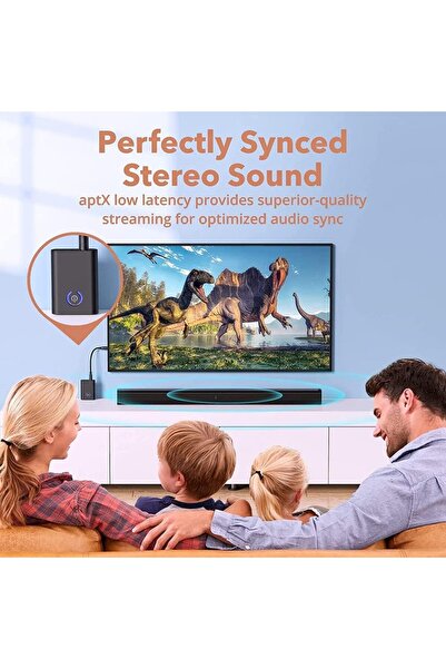 erorex Bluetooth Adapter, Bluetooth 5.0 Transmitter Receiver, 2--1 Wireless 3.5Mm Adapter, Low Latency, 2