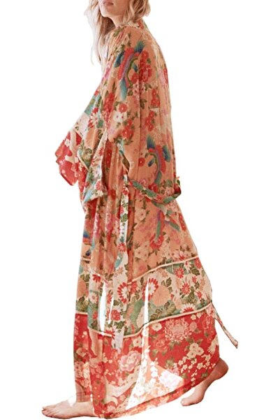 erorex Summer Long Caftan Bohemian Beach Bikini Cover Up Dress Plus Size Kimono For Women