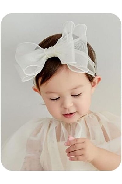 erorex Cute Lace Bow Baby Girls Headbands White Knot Headband Soft Chiffon Hair Band Newborn Infant