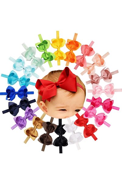 erorex Baby Girls Headbands Grosgrain Ribbon 4.5" Hair Bows Headband Big Bow Hair Bands Toddler Pack 20