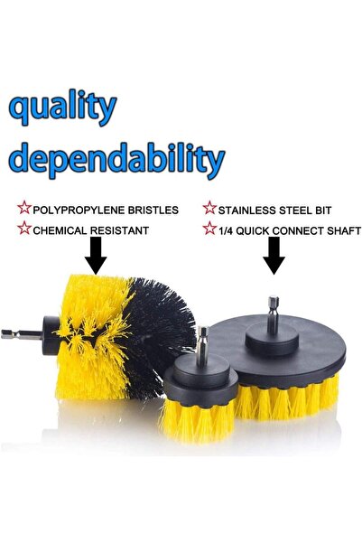 erorex Scrub Brushes Drill Attachment Kit - 3 Pieces
