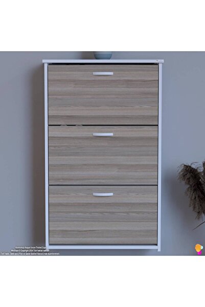 Modilayn WEST Asma Antre 72x116x26 cm’ lik 3 Düşer Kapak 6 Göz Bölmeli Ayakkabılık