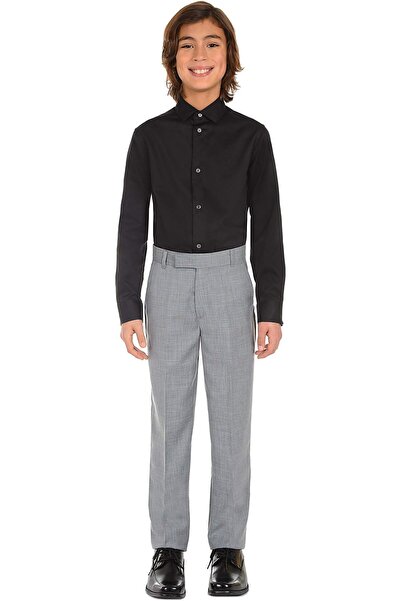 erorex Boys' Long Sleeve Sateen Dress Shirt Style With Buttoned Cuffs & Shirttail Hem