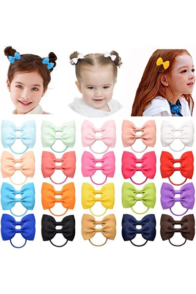 erorex 40 Pcs Baby Girl Hair Ties 2 Inch Hair Bows With Elastic Loop 20