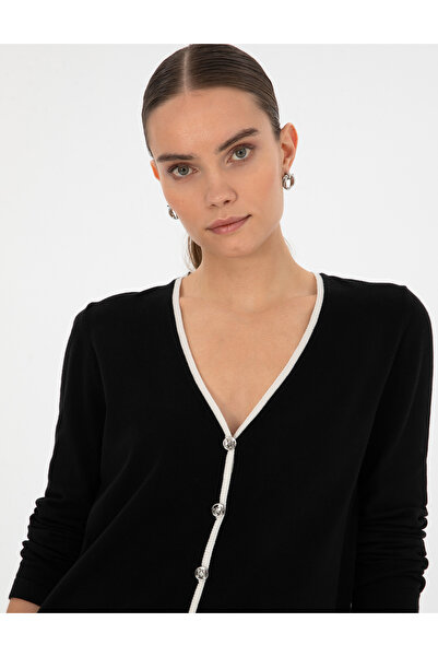 Pierre Cardin Siyah Slim Fit Triko Hırka 50310986-VR046