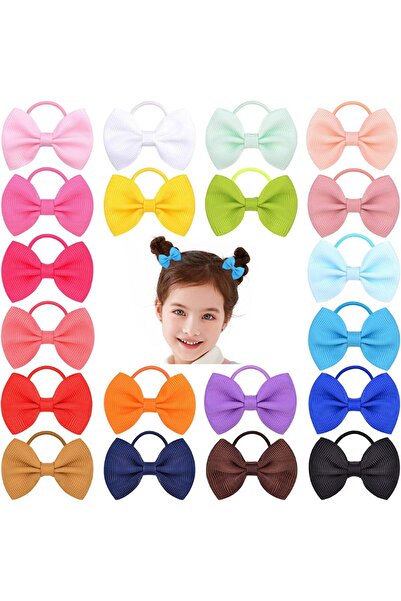erorex 40 Pcs Baby Girl Hair Ties 2 Inch Hair Bows With Elastic Loop 20