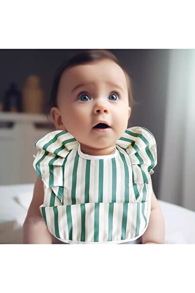 erorex Ruffle Smock Bibs Babies Mess Proof Infant Feeding Bibs Food Catcher Waterproof Cute Angel Wings