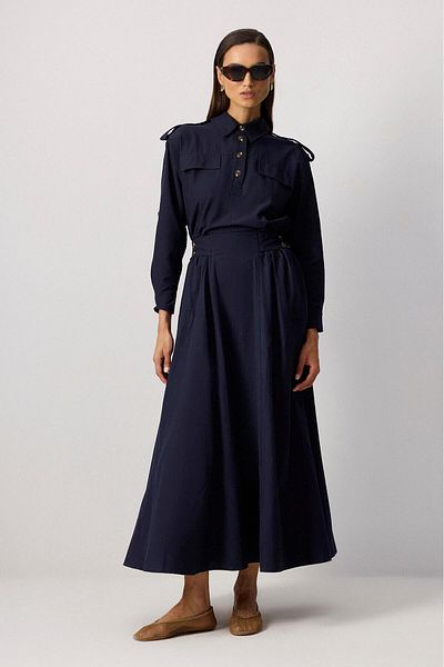 Touché Privé Shirt Collar Poplin Dress