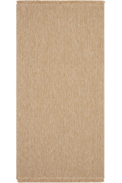 Cool Halı Mocha Bej Mutfak Halısı Leke Tutmayan İnce Hasır Jüt Görünümlü Kesm...