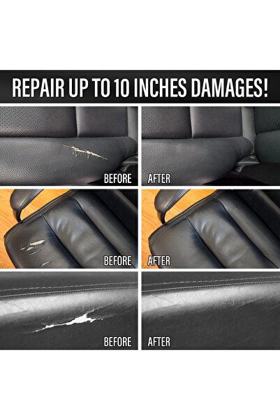 erorex Black Leather Vinyl Repair Kit - Restorer Your Furniture, Car Seats, Sofa, Jacket, Purse, Belt,