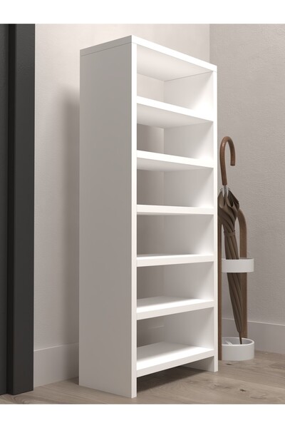 Kenzlife Ayakkabılık Mısri Mat Beyaz Suntalam 095*040*20 Oniki Çift Ayakkabı Kapasitesi Arkalıksız