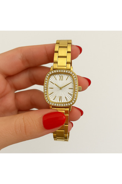 LOOQ Roman Numeral Women's Wristwatch with Zircon Stone Detail